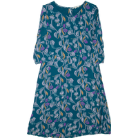 WHITE STUFF Womens Day Dress Blue Floral Long Sleeve Knee Length