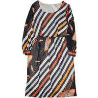 Womens Day Dress Black Floral Long Sleeve Midi
