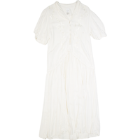 STYLEWORKS Womens A-Line Dress White s Short Sleeve Long