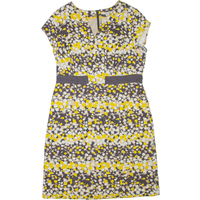 BODEN Womens Pencil Dress Yellow Spotted Short Sleeve Short