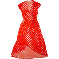BODEN Womens Wrap Dress Orange Viscose Spotted Sleeveless Hi-Low