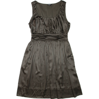 DKNY Womens Fit & Flare Dress Brown Silk Sleeveless Short
