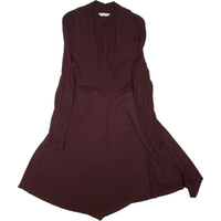 L.K. BENNETT Womens Day Dress Brown Viscose Long Sleeve Midi