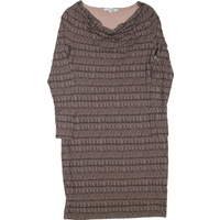 BODEN Womens Day Dress Brown Viscose Striped Long Sleeve Knee Length