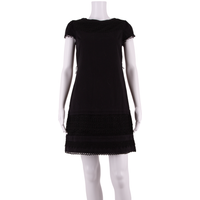 MONSOON Womens A-Line Dress Black Short Sleeve Knee Length