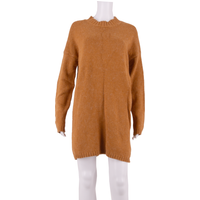 FAT FACE Womens Jumper Dress Yellow Knit Long Sleeve Short