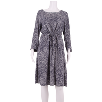JOULES Womens Fit & Flare Dress Blue Crazy Pattern Long Sleeve Midi