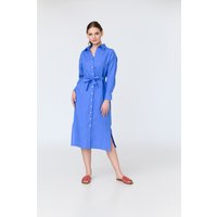 Luna - dropped sleeve linen midi shirt dress