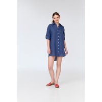 Lara - long sleeve linen mini shirt dress