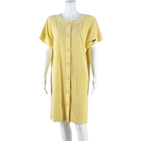 CAPRICE Pockets Womens Shirt Dress Yellow s Spotted Knee Length