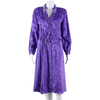MELISSA PETITES Collared Womens A-Line Dress Purple Crazy Pattern Long