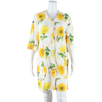 VALENTINE Pockets Womens Shirt Dress White Floral Short Sleeve Knee Length