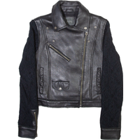 GUESS Womens Biker Jacket Black Leather