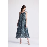 One Shoulder Maxi Dress in Abstract Stripes