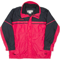 COLUMBIA Mens Ski Coat Red Colourblock
