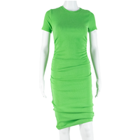 ZARA Womens Bodycon Dress Green Short Sleeve Midi