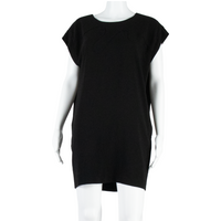 WHISTLES Oversized Womens Shift Dress Black Short Sleeve Knee Length