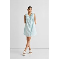 Shirt dress with Shoulder Tie Details in Summer Blue