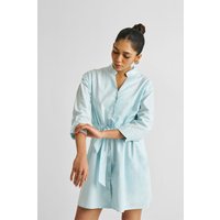 Short Tie Waist Dress in Summer Blue