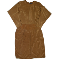 BRELI Womens Fit & Flare Dress Brown s Long Sleeve Midi