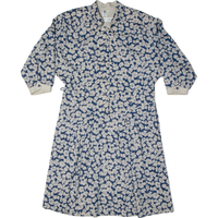 PETER HAHM Womens A-Line Dress Blue Wool Floral Midi