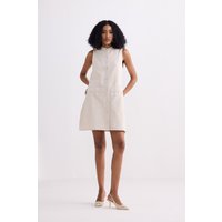 The Cotton Tweed Shift Dress in Cream