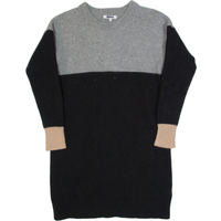 MADEWELL Womens Jumper Dress Black Knit Long Sleeve Knee Length