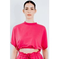 Upcycled - Playsuit Crop Top in Pink