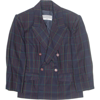 JEAN CLAUDE Paris Womens Blazer Jacket Blue Wool Plaid