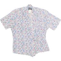 NOTATIONS Petite Womens Printed Blouse White V-Neck s Spotted