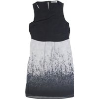 MINT VELVET Womens Day Dress Black Floral Sleeveless Midi
