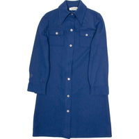 THE VILLAGER Womens Jacket Dress Blue Long Sleeve Knee Length