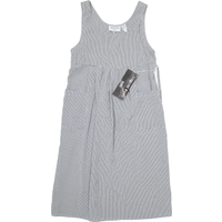 CARLOLINE WELLS Womens A-Line Dress Black Linen Gingham Knee Length