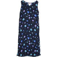R&K Womens Shift Dress Blue Floral Sleeveless Midi