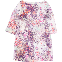 MONSOON Womens Shift Dress Pink Floral Short Sleeve Knee Length