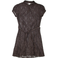 PHASE EIGHT Lace Womens Shirt Dress Brown Short Sleeve Knee Length