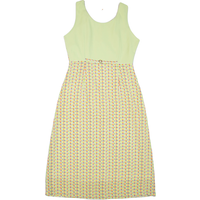 Womens Day Dress Green Spotted Sleeveless Midi