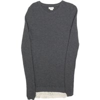 FAT FACE Womens Grey Wool Blend Day Knit Jumper Dress Lace Hem