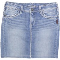 SILVER JEANS Womens Blue Denim Mini Cotton Blend Skirt M Stylish Casual