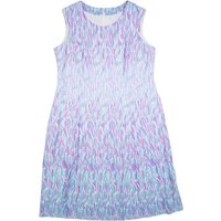 Womens Purple Sleeveless Day Dress Polyester Blend Abstract Pattern Casual