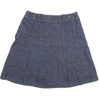 ANN TAYLOR Womens Blue Denim A-Line Knee Length Cotton Blend Skirt L Casual