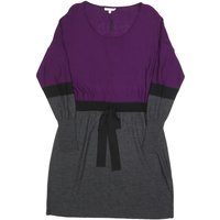 PAULE KA Womens Purple & Grey Wool Blend Day Dress Knit Long Sleeve