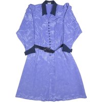 NANDINI COLLECTION Womens Blue & Navy Shirt Dress Polyester Blend M Button