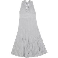 JOSEPH Womens Silver Fit & Flare Knit Sleeveless Midi Dress Elegant Summer