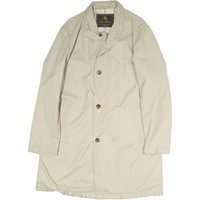 LORD TIANI Mens Beige Cotton Blend Classic Coat L Button Plain Lightweight