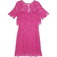 WHISTLES Womens Pink Lace Day Dress Polyester Blend Short Sleeve Elegant