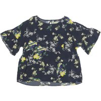 WEEKEND MAX MARA Mens Navy Floral Printed Blouse Short Sleeve Round Neck
