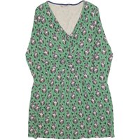 BODEN Womens Green & Grey Floral Cotton Blend Day Dress Long Sleeve
