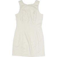 POLO RALPH LAUREN Womens White Cotton Blend Sleeveless Day Dress L Classic Fit