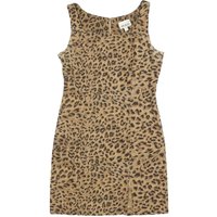 RICKI'S Womens Brown Leopard Print Shift Dress Cotton Blend Sleeveless